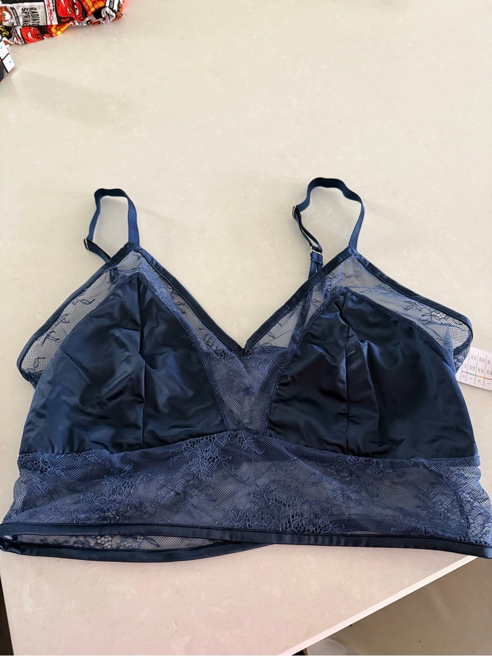NWT XXL Auden Women’s Lace Trim Bralette - Navy